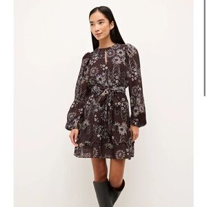 Marie Oliver Preston dress. Brown floral long sleeve NWT size M